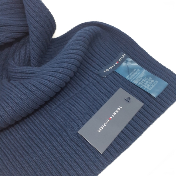 Tommy Hilfiger Wool Blend Flag Chunky Knit Scarf | Unisex | One Size NWT - Picture 7 of 8